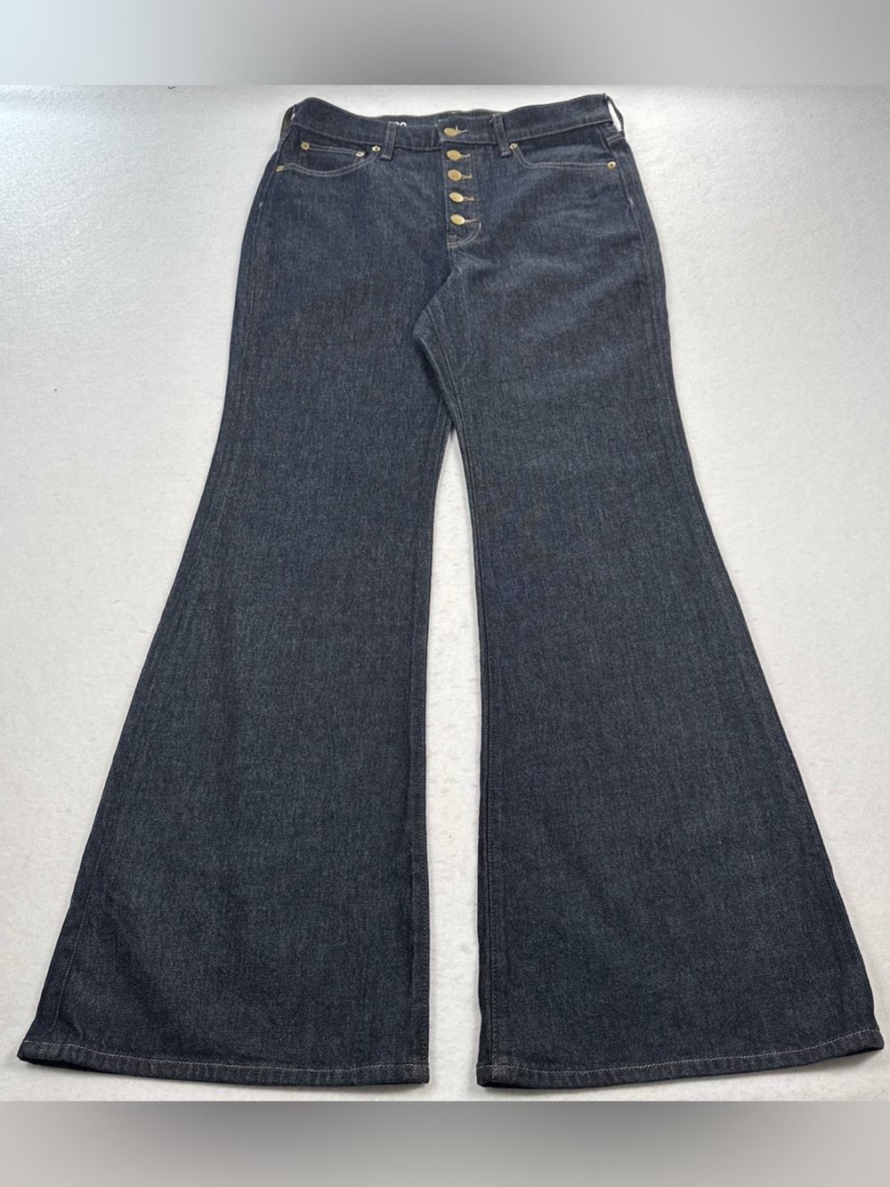 J.Crew '96 Flare Jeans Women’s 30 Dark Blue Denim Button Fly 5-Pocket